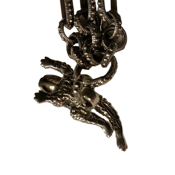 Vintage Barry Kieselstein Cord Sterling Silver Frog Multi Chain Bracelet - Picture 6 of 10